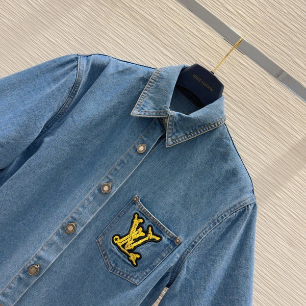 LV 25 Short Sleeve Denim jacket Blue Cotton