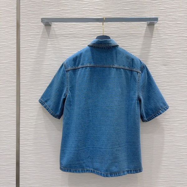 LV 25 Short Sleeve Denim jacket Blue Cotton