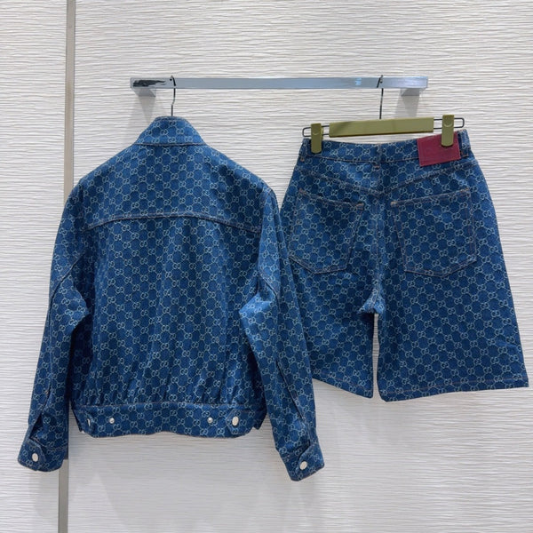 Gucci 2025 Logo Denim Set Cotton