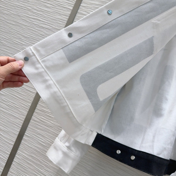 CD 2025 "Dior" Bomber Nero Bianco Cotone