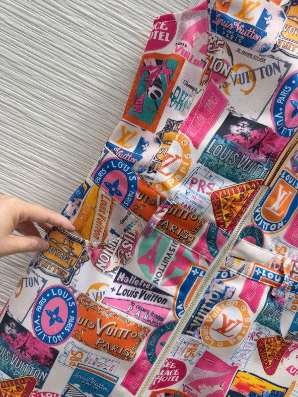 LV 25 Abito modello allegro multicolore in poliestere e cotone