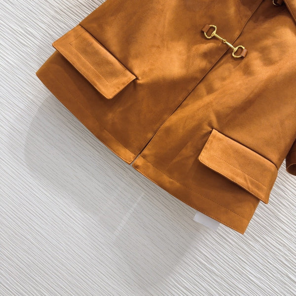 Gucci 2025 Short-sleeved Jacket Brown Polyester Fiber