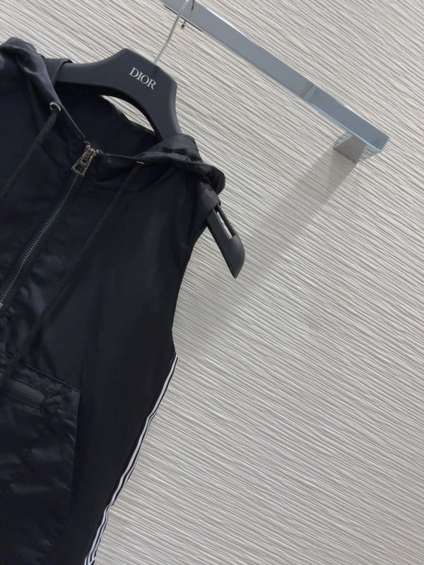 CD 2025 Abito con cappuccio in poliestere nero