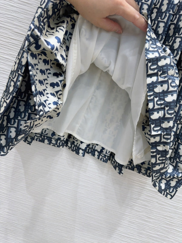 CD 2025 Abito gilet Bianco misto Blu navy Cotone Poliestere