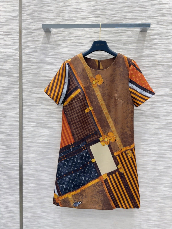 LV 25 Retro Elegante T-Shirt Multicolore Poliestere