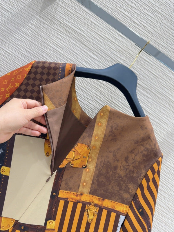 LV 25 Retro Elegante T-Shirt Multicolore Poliestere