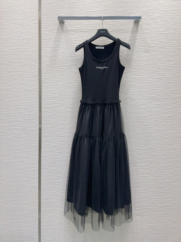 CD 25 Vest Dress Black Cotton Polyester