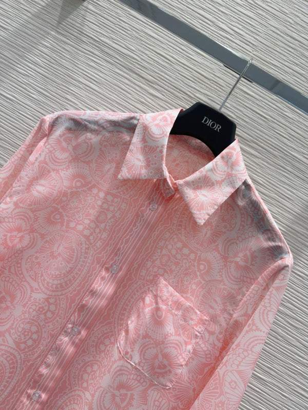 CD 25 Pattern Shirt Pink Polyester