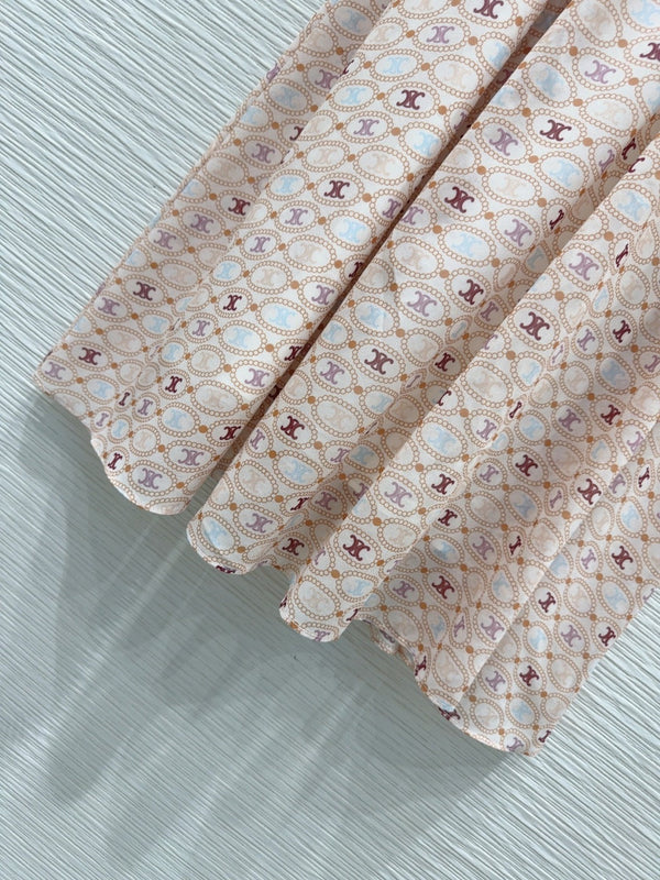 Celine 2025 Pattern Print Dress Light Pink Polyester