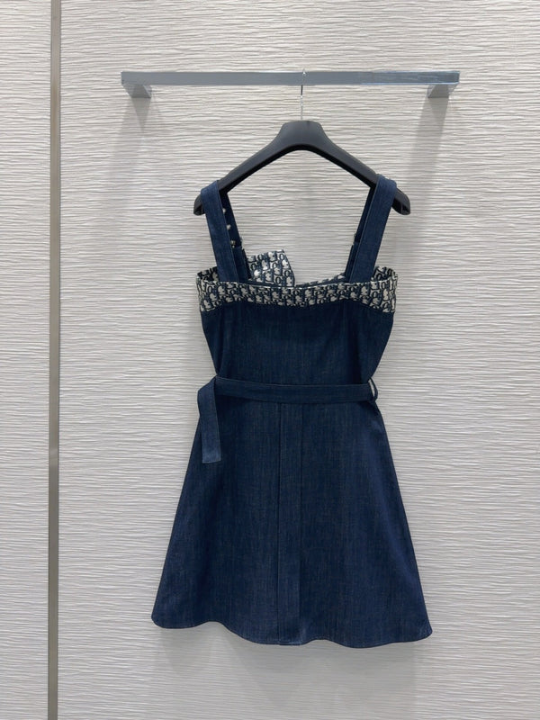 CD 25 Denim Suspender Dress Blue Cotton