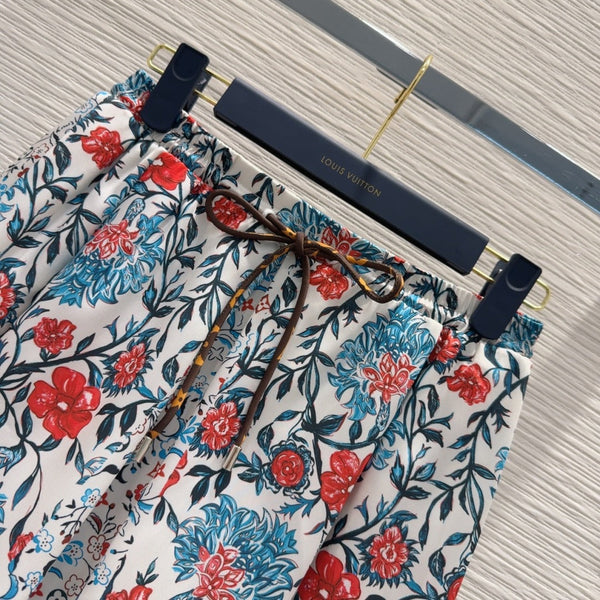 LV 25S Brilliant Flower Skirt Multicolor Cotton
