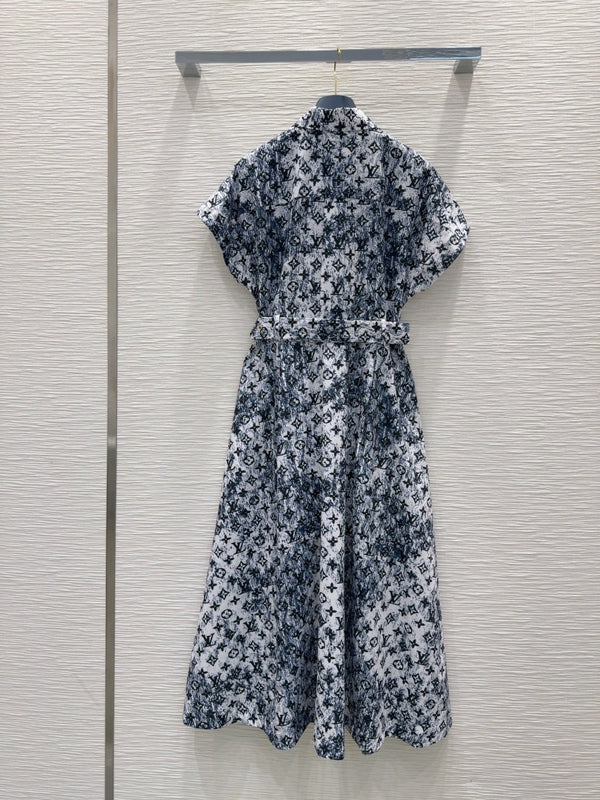 LV 25 Elegant Luxurious Dress Black Blue Polyester
