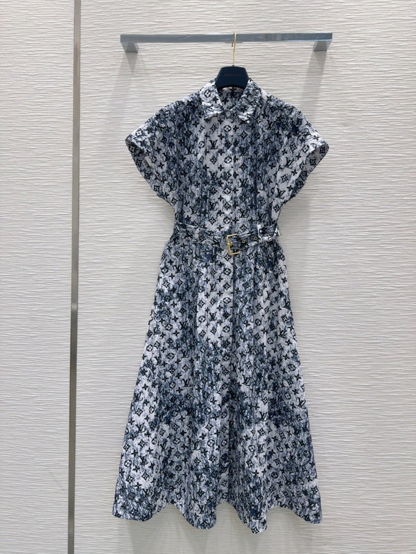 LV 25 Elegant Luxurious Dress Black Blue Polyester