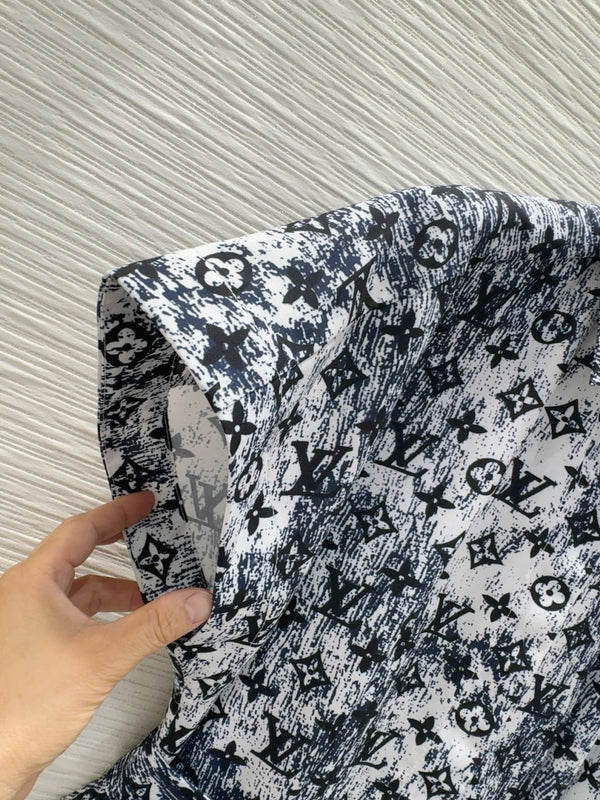 LV 25 Elegant Luxurious Dress Black Blue Polyester