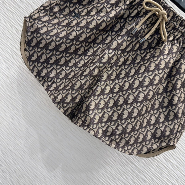 CD 25 Monogram Short Beige mix Brown Cotton