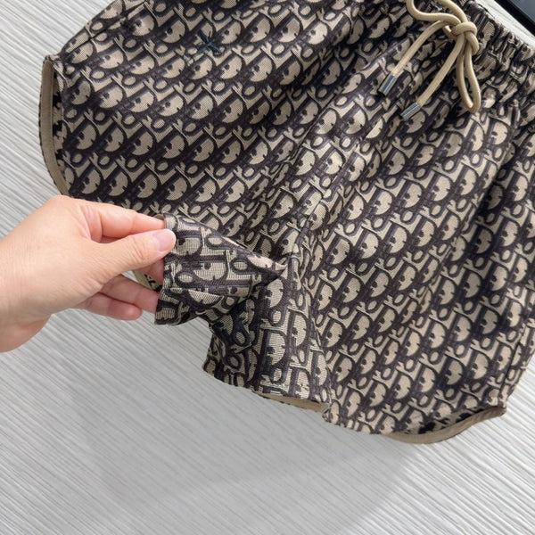 CD 25 Monogram Short Beige mix Brown Cotton