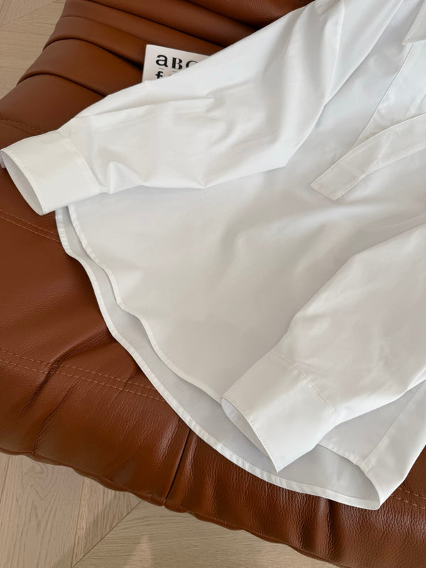 Celine 25 Arc de Triomphe Logo Embroidered V-neck Shirt White Cotton