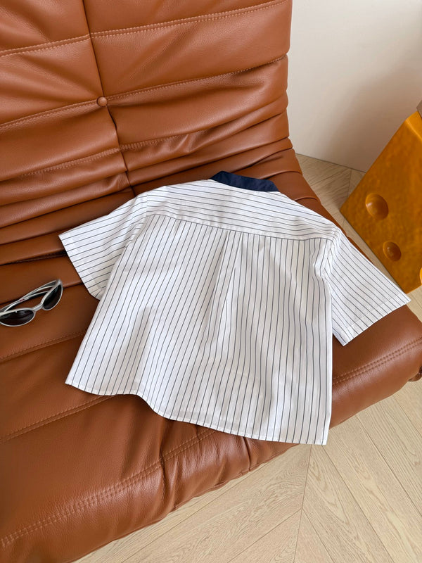 CC 25 Strped Shirt White Cotton