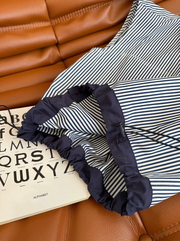 CC 25 Striped Shirt Navy Blue White Cotton