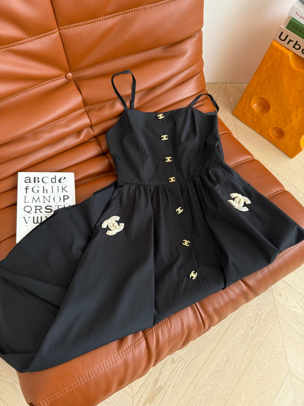 CC 25 double C Dress Black Cotton