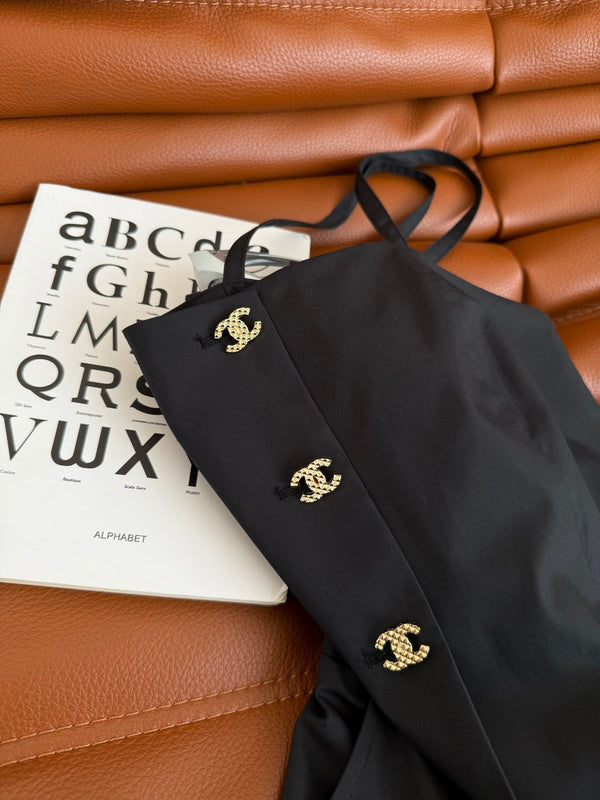 CC 25 double C Dress Black Cotton