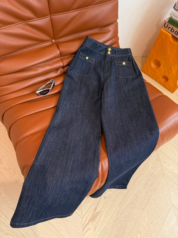 Celine 25 Denim Pant Blue Cotton