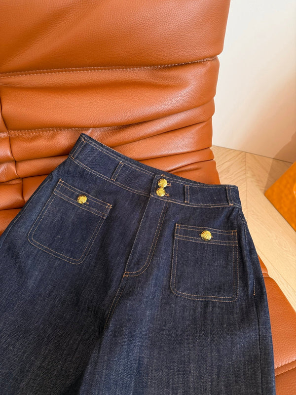 Celine 25 Denim Pant Blue Cotton