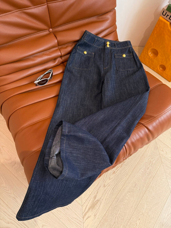 Celine 25 Denim Pant Blue Cotton