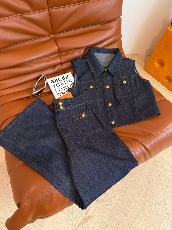 Celine 25 Denim Pant Blue Cotton