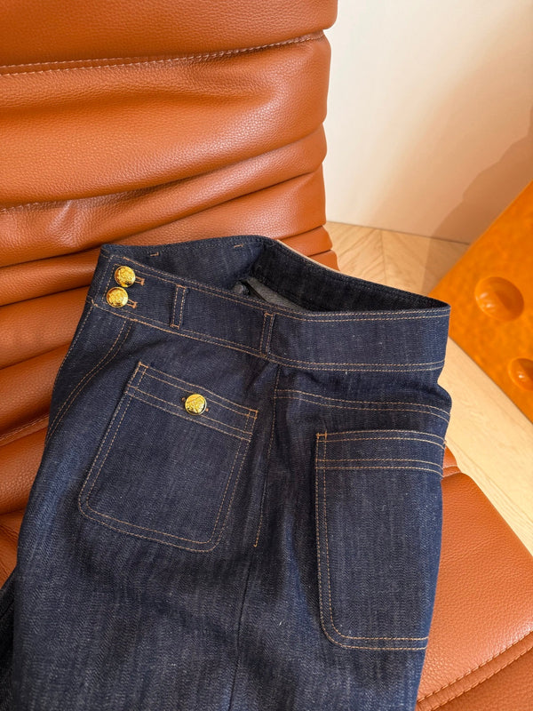 Celine 25 Denim Pant Blue Cotton