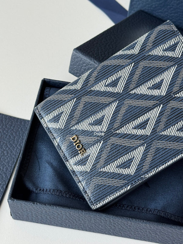 CD Diamond Saddle Passport Blue Beige Cowhide