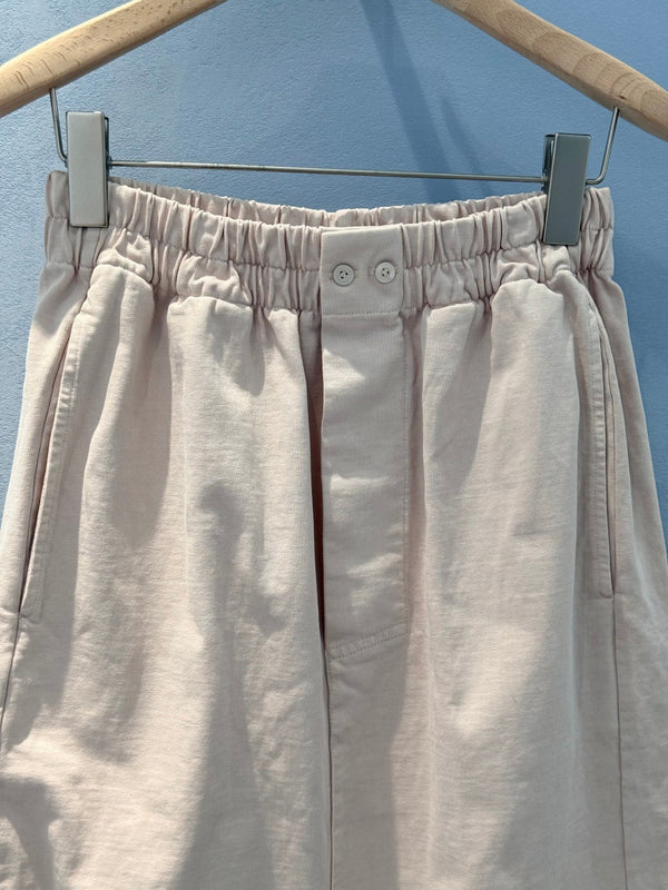 LV Designer Dress With Metal Logo Buttons Light Skirt Pink Cotton