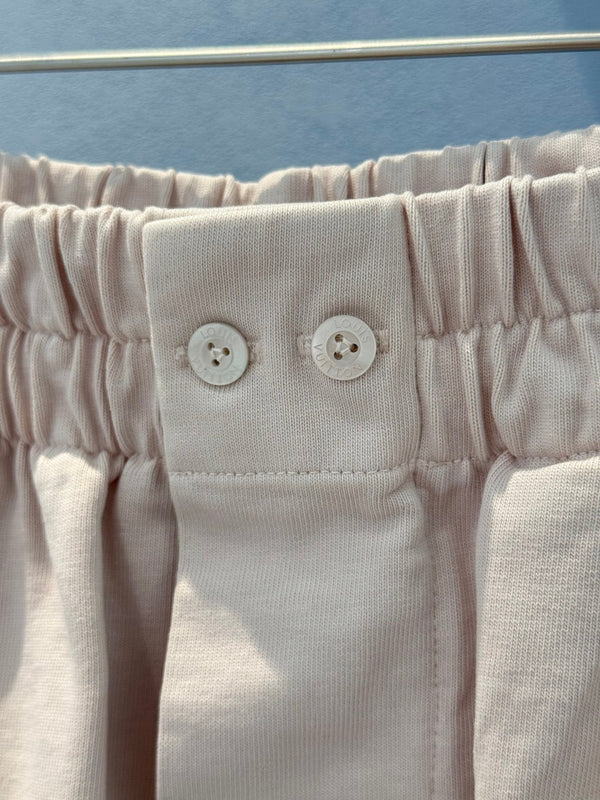 LV Designer Dress With Metal Logo Buttons Light Skirt Pink Cotton