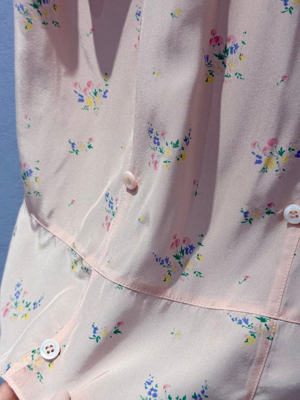 Prada 25 Floral Vest Pink Viscose and Silk