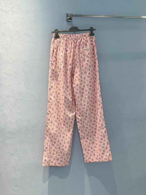 Prada 25 Floral Pant Pink Cotton