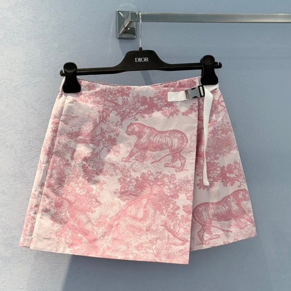 CD 25 Forest Floral Print Skirt Pants Light Pink Polyester