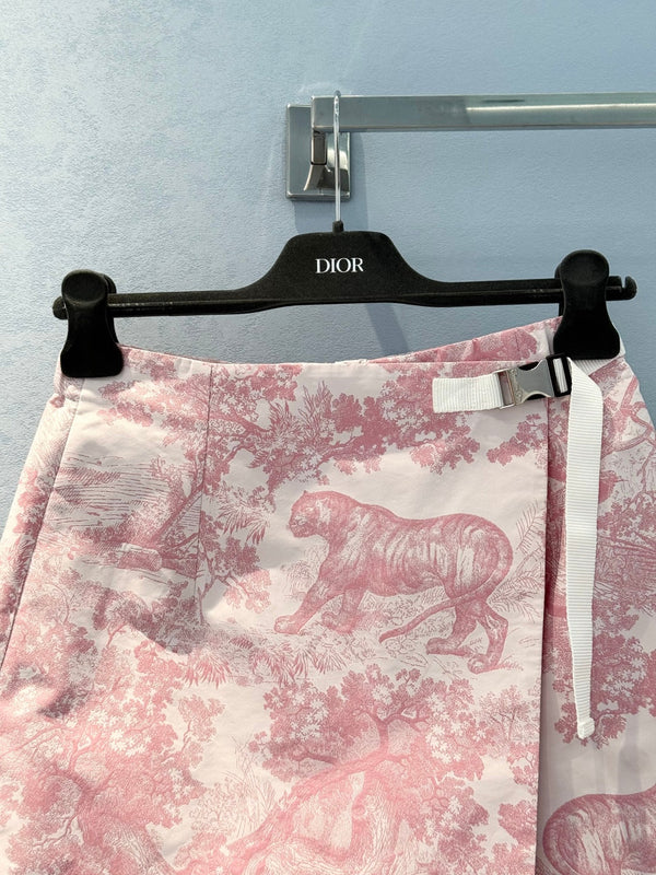 CD 25 Forest Floral Print Skirt Pants Light Pink Polyester