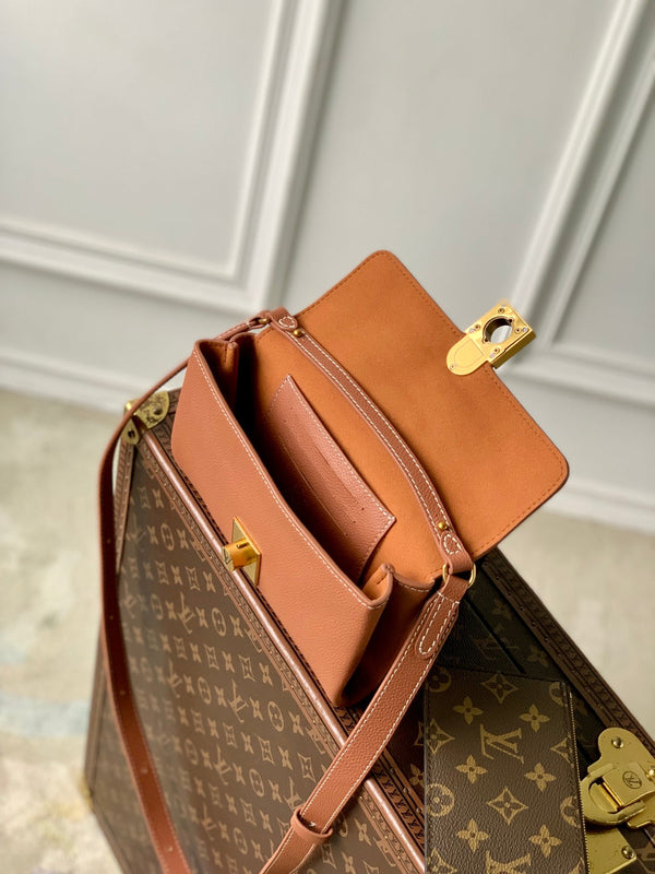 LV Lock Bag Brown Gold Calfskin 240869