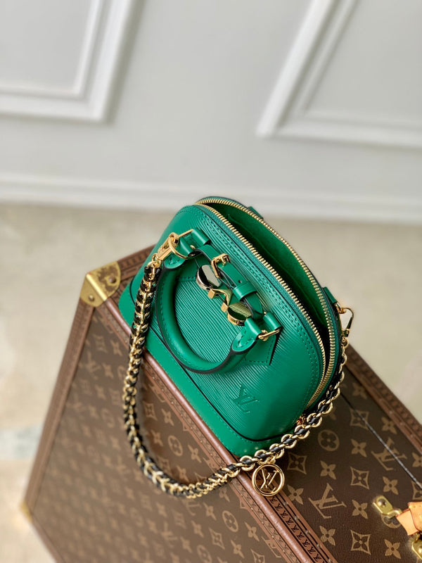 LV Alma Monogram Bag 19.5cm Green Epi Leather 337576