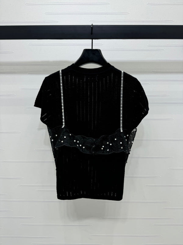 Miu 25 T- Shirt Wool with Lace 233541