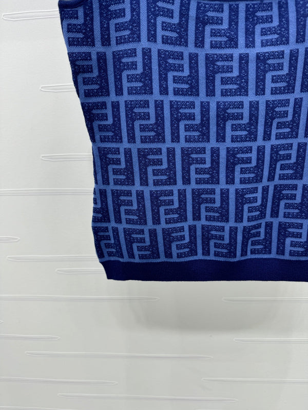 Fendi 25 Blue Knit Tank Top