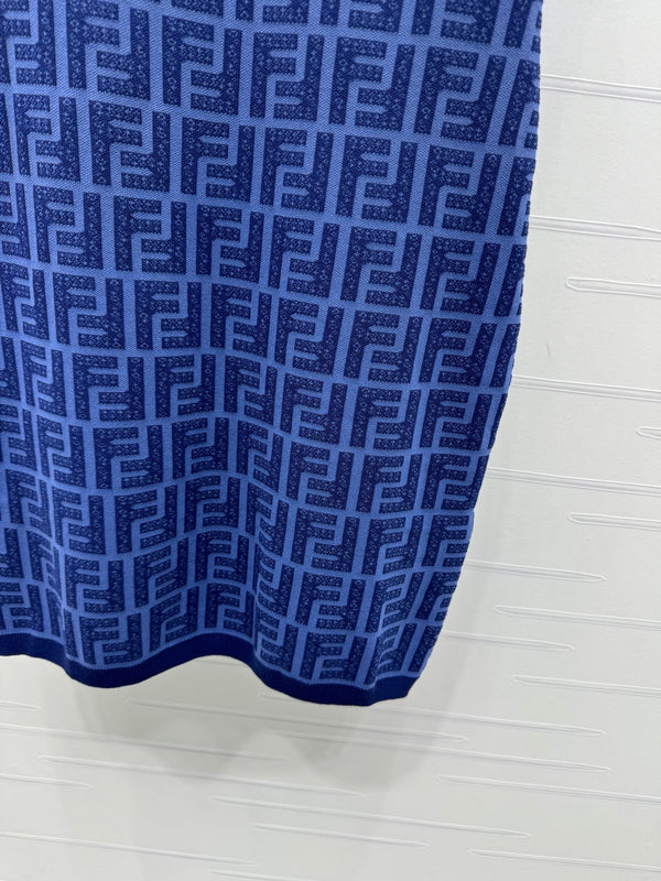 Fendi Blue Knit Mini Dress