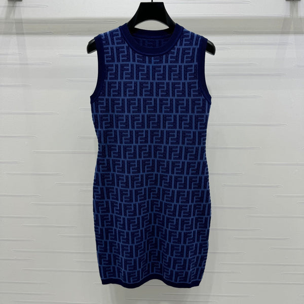 Fendi Blue Knit Mini Dress