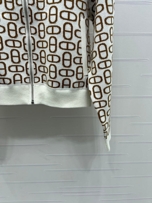 HM 25 Cardigan Black And White Wool 264288