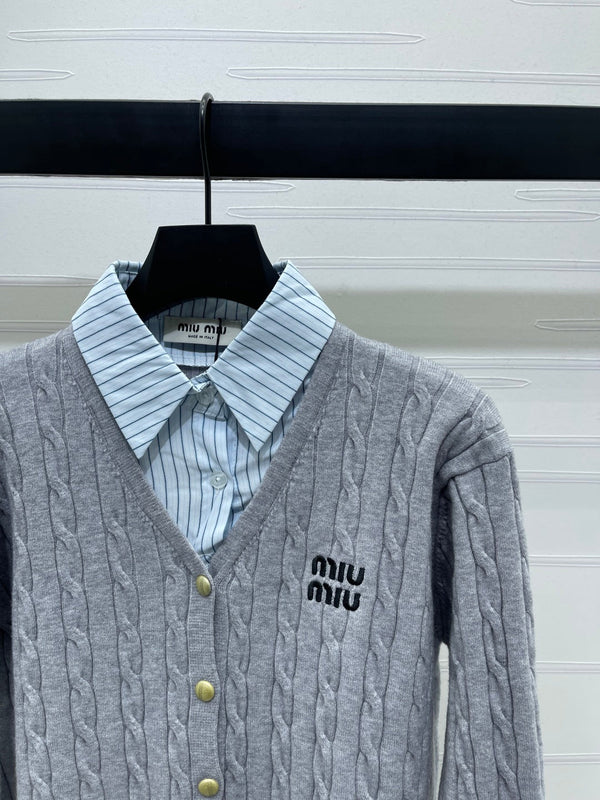 Miu Miu 25 Maglione lavorato a maglia a maniche lunghe in lana 295626
