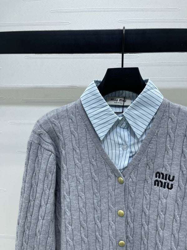 Miu Miu 25 Maglione lavorato a maglia a maniche lunghe in lana 295626