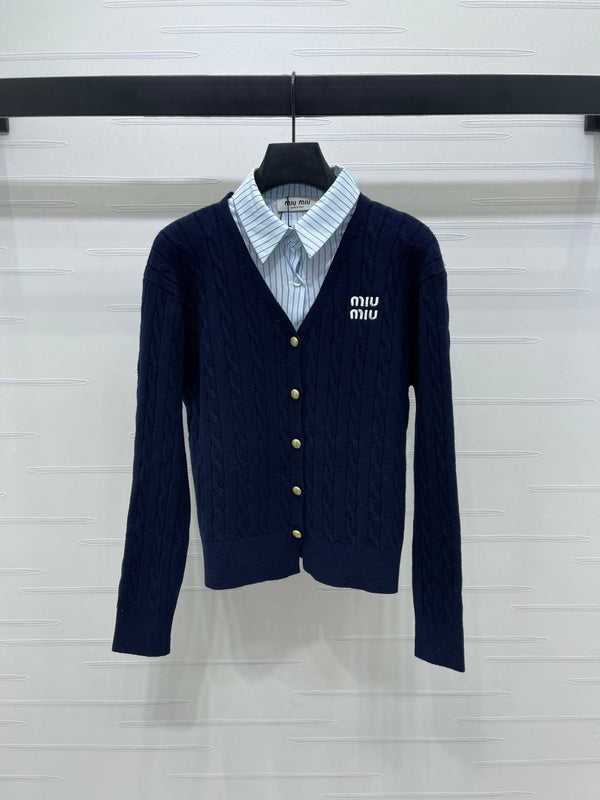 Miu Miu 25 Maglione lavorato a maglia a maniche lunghe in lana 295626