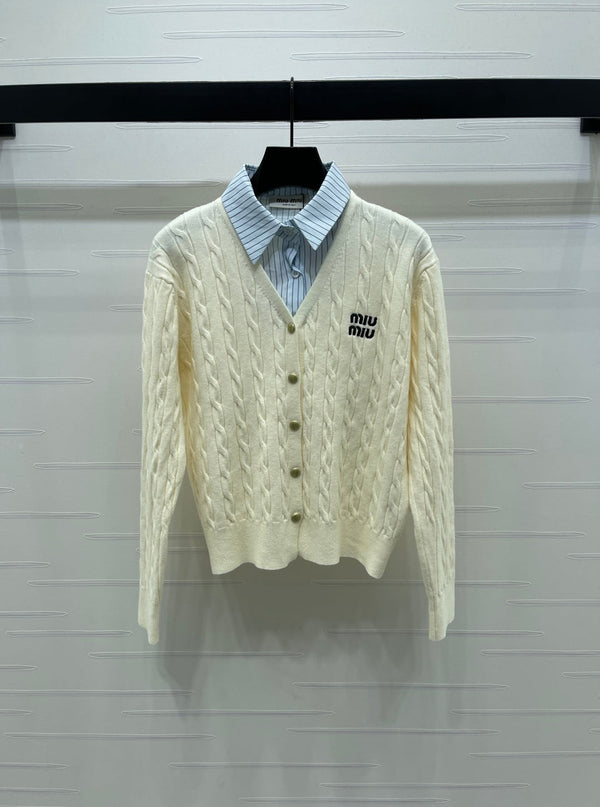 Miu Miu 25 Maglione lavorato a maglia a maniche lunghe in lana 295626