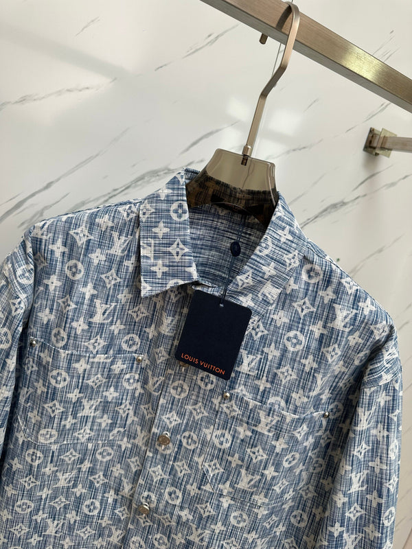 LV SHIRT JACKET IN BLUE MONOGRAM WASHED DENIM 238932