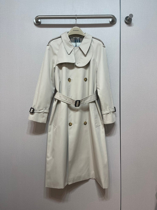Bur 25 Long Coat Light Beige Cotton Twill 238438